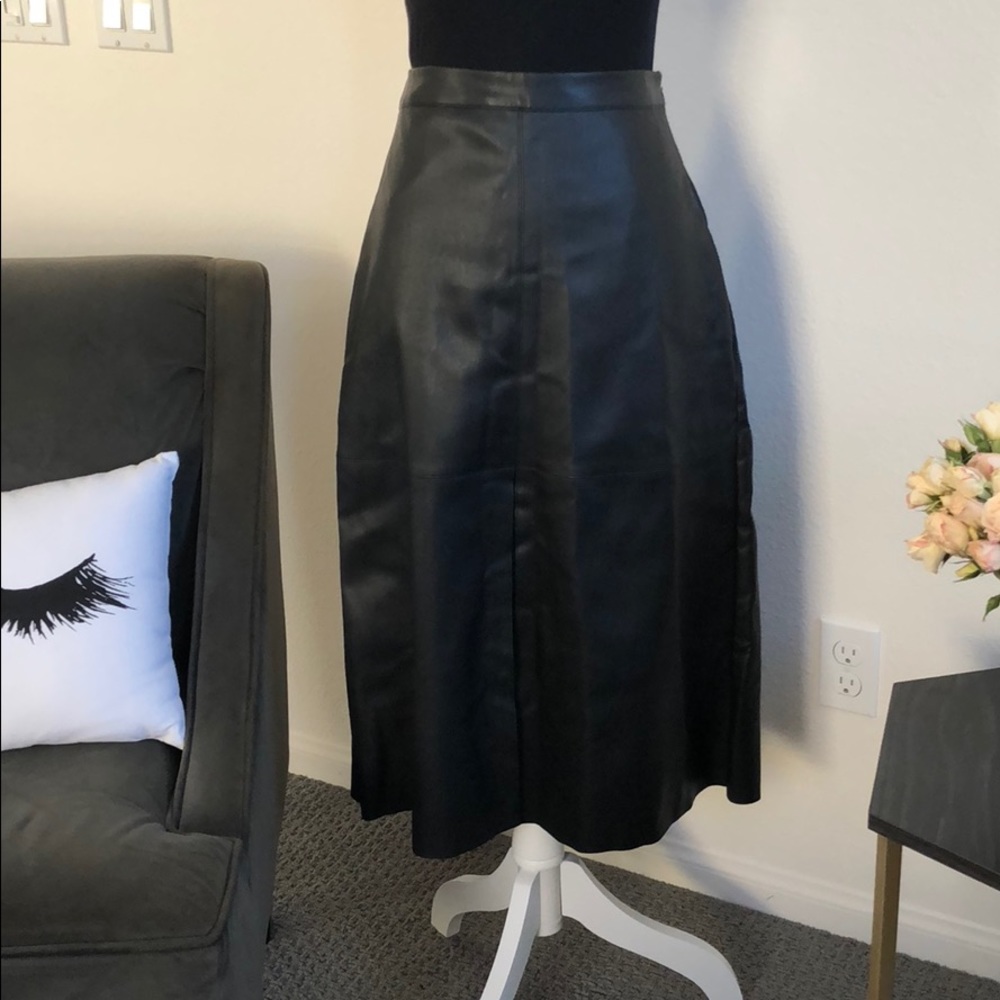 Who What Wear Faux Leather Midi Skirt